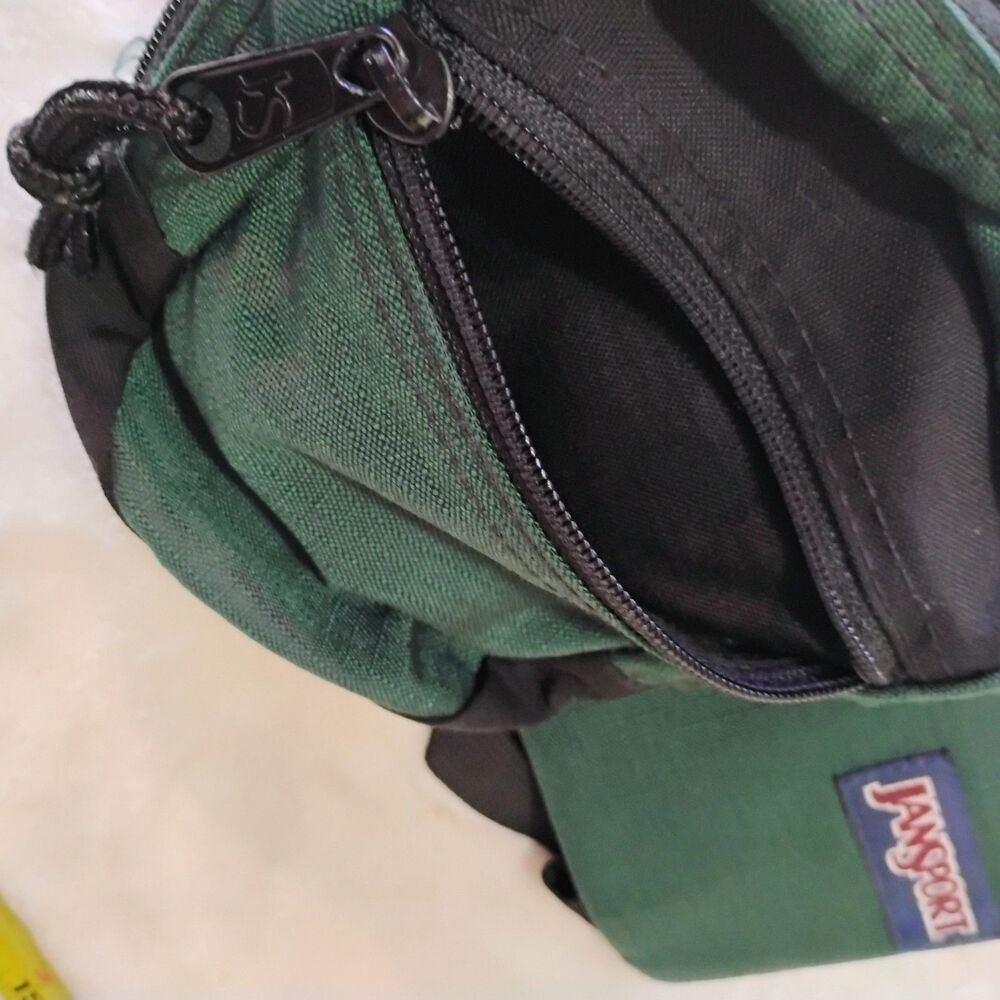 Vintage 90s JanSport Fanny Pack Water Bottle Holder USA Hip Bag Green Hiking EUC - Picture 9 of 16